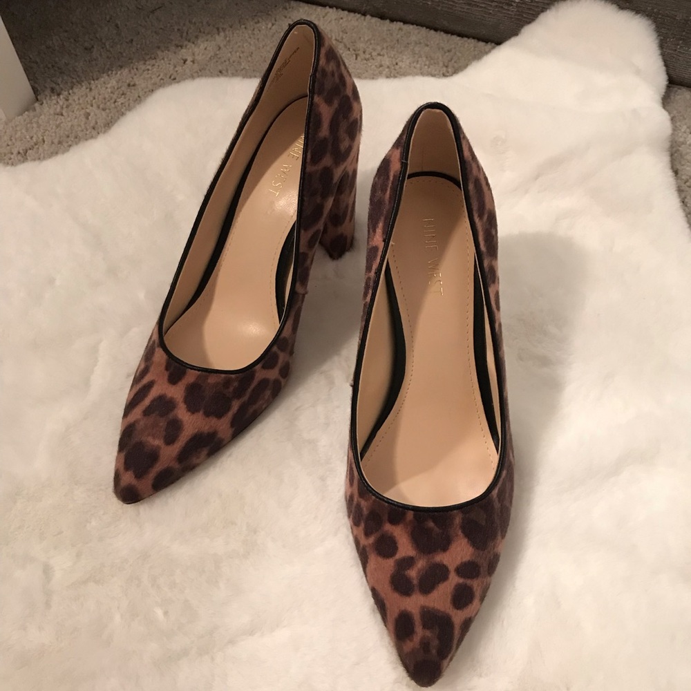 Nine West Cheetah Block Heel